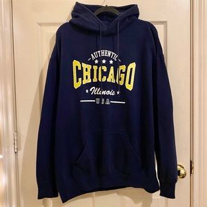 🏙️ Authentic Chicago Blue & Yellow Font Hoodie